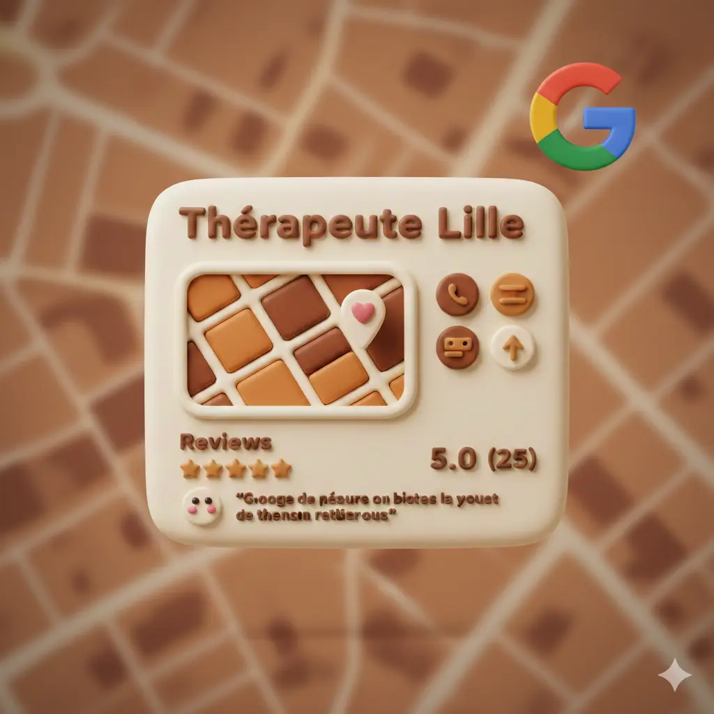 Illustration d'une fiche google mu business pour thérapeute à Lille