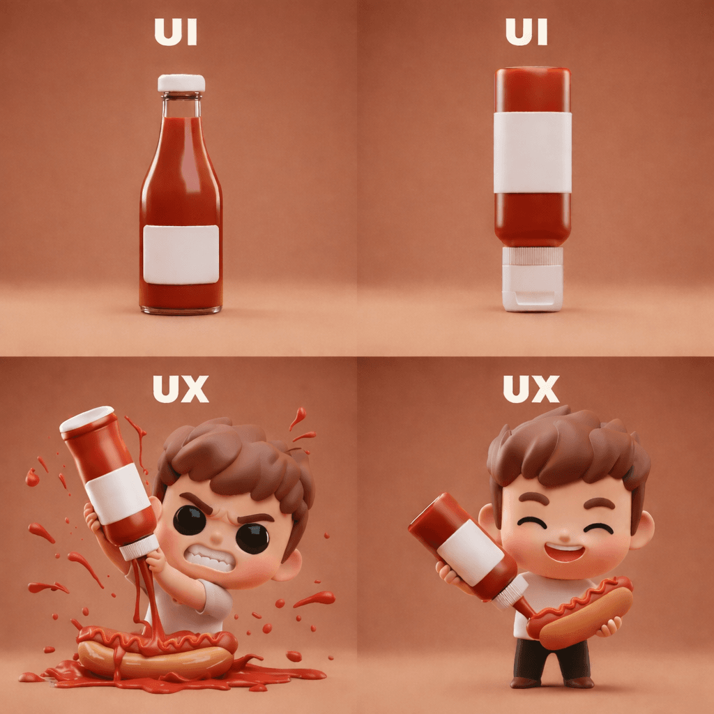 exemple ui ux avec pot de ketchup